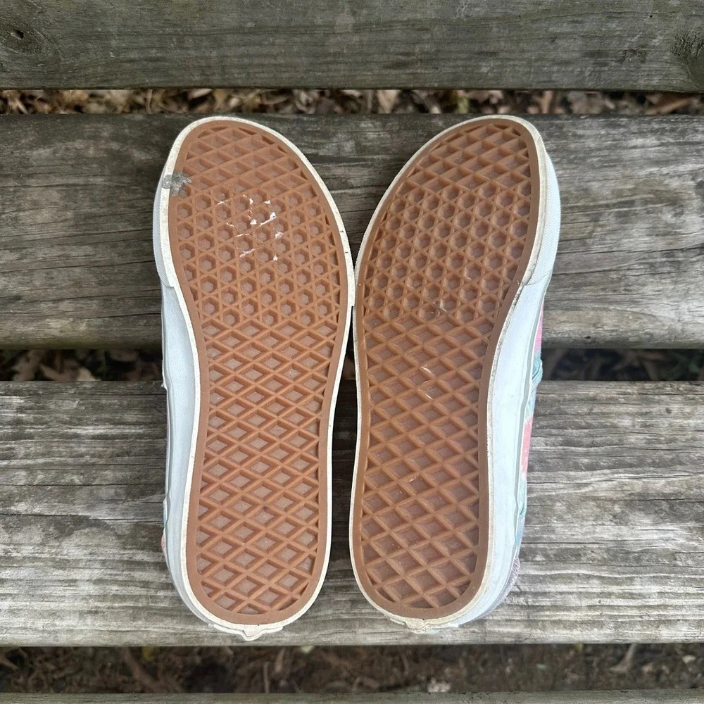 Vans Asher Slip-On Tie-Dye Pastel Multi-Color Canvas Sneaker Women Sz 7 Boho Y2K - Picture 6 of 8